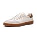 Men Women White Leather Color Block German Trainer Casual Sneakers Flat Lace Up Walking Shoes Couple Matching Unisex Breathable_vogvips.com