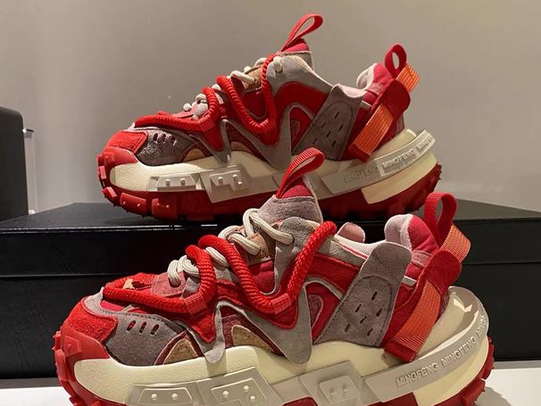 New All Match Color Matching Dad Shoes Thick Sole Heightening Genuine Leather Comfortable Sports Casual Shoes Men's Shoes_vogvips.com