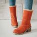 A-1 Women's Mid-calf Boots With Thick Heels And Lambskin Wool For Winter_vogvips.com