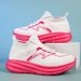 Unisex Sports Shoes Summer Mesh Fashion Lace Up Thick Soled Sneakers Lightweight Flat Outdoor Running Shoes For Men Women_vogvips.com