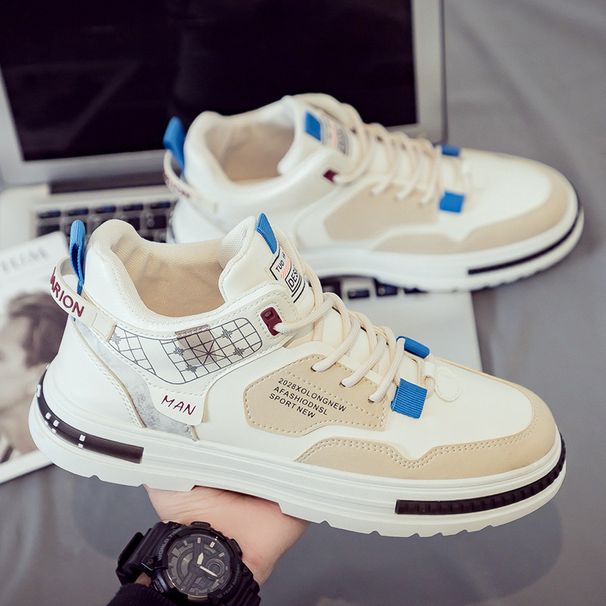 Men's Shoes, Men's Summer High-Top Sports Casual Sneakers, Lined Cotton Shoes, Versatile White Trendy Shoes_vogvips.com
