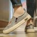 Slip-On Canvas Men's Summer Breathable Thin Casual Cloth Ice Silk Lazy Loafers Bean Shoes_vogvips.com