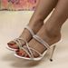 New Summer Large Size High Heel Women's Sandals 100 Open Toe Rhinos A Line Temperament Stiletto Women's Shoes_vogvips.com