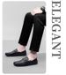 Embossed Crocodile Pattern Beanie Shoes Large Size Round Head Driving Shoes Casual Shoes Lazy Men's Shoes_vogvips.com
