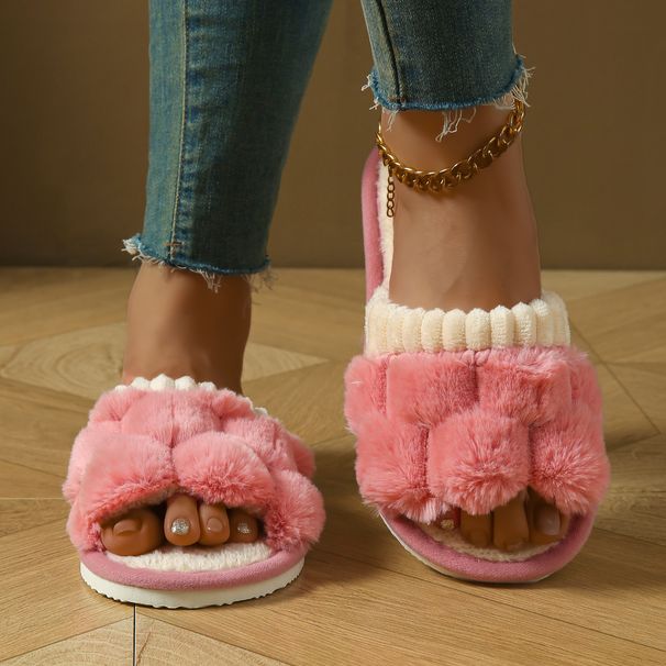 New Autumn Winter Cotton Slippers Warm Women Home Fleece Thickened Comfortable Thick Sole Indoor Outdoor Men Non-Slip_vogvips.com