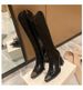 Designer Winter Woman High Fashion Pointed Toe Long Boots Shoes Ladies Elegant Square Heel Women's Knight Bootties_vogvips.com