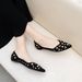 Cameido Retro Suede Pointy Toe Women's Flats With Rhinestones Slip On Soft Sole Casual Fashion Shoes_vogvips.com