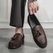 Large Size Fringe Slip-on Shoes For Men - Stylish European Fashion Runway Outfit - Leather Shoes For Men With A Unique Style For Business Purposes_vogvips.com