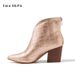 Autumn/Winter Women's Pointed Toe Chunky Heel Ankle Boots - Fashionable Bare Booties For Casual & Office Wear_vogvips.com