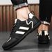 Spring And Summer New Leather Men's Breathable Sports Thick-soled Single Shoes, Trendy Hong Kong Style_vogvips.com