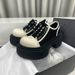Women Shoes Fashion Women Shoes D Esigner Women Shoes High Version Thick Sole Height Increasing Round Toe Cross Flower New Low Top Fashion Casual Pla_vogvips.com