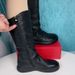 Cross-Border High Tube Soft Leather Warm Long Flat Shoes Winter Plus Velvet Slim Women Boots Black_vogvips.com
