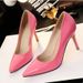 Nude Patent Leather Women's Low Cut High Heels Stiletto Mid Heel Sexy Black Pointed Toe Professional Work Shoes_vogvips.com