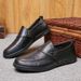 Men's Doudou Shoes Round Head Low-top Into Rubber Soft-soled Casual Leather Shoes_vogvips.com
