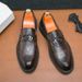 New Fashion Men's Brown Business Casual Loafer Shoes Daily Office Black Buckle Monk Men's Shoes One Foot Cover Banquet Dress Wedding Leather Shoes_vogvips.com