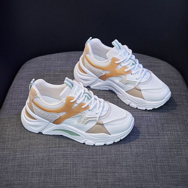 Thick Soled Dad New Mesh Casual Spring And Autumn Versatile Sports Trendy White Shoes For Women_vogvips.com