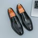 New Fashion Men's British Black Business Casual Loafer Shoes Daily Driving Office Leather Shoes One Foot Pedal Lazy Brown Banquet Dress Wedding Men's_vogvips.com