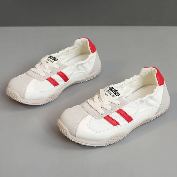 New 2025 Summer New Sporty White Sneakers Breathable Women's Lace-up Low-top Casual Shoes_vogvips.com
