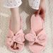 NEW Women's Cotton Slippers, Bow, Home Plush Slippers, Indoor Slippers For Women_vogvips.com