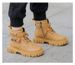 Boy's MartinBoot 2025 Autumn/WinterNew StyleEnglishStyleChildren'sYellowBoot With SoftBottomand Anti-Slip FunctionLittle BoyCottonBootCowhide_vogvips.com