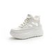 Leather Hollow Dad Shoes Women's Lightweight Inner Height Increase Casual Sports Shoes Platform Sandals_vogvips.com