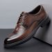 Euro Step Leather 2025 New Top Layer Cowhide High-end Formal Business Brogue Men's Youth Style Shoes_vogvips.com