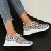 Fi Leopard Knitted Autumn Slide Walking Womens Lightweight Casual Sports Shoes Plus Size M241029_vogvips.com