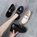 Platform Loafers For Women 2023 New Soft Chunky Heel Spring Autumn Slip-On British Style White Leather Shoes_vogvips.com