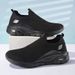 Men Slip On Lazy Walking Shoes, Summer Large Size Fly Woven Breathable Trend Casual Sports Footwear For Elderly Daily Use_vogvips.com