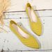 Foreign Trade Pointed Toe Shallow Mouth Single Korean Version Breathable Flat Women's Large Size Knitted Versatile_vogvips.com