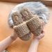 X Autumn Winter New Simple Lamb Wool One-Word Indoor Warm Home Slippers For Women_vogvips.com