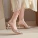 31-44 Size Sequin High Heel Open Back Stiletto Sandals For Women New Summer Pointed Toe Strap Single Shoes_vogvips.com