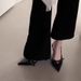 Black Pointed-toe High-heeled Shoes For Women, Summer 2026 New Model, Unique Design With Belt Buckle, Thin Heel, Back_vogvips.com