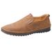 Euro Step Summer Handmade Lace-up Slip-on Soft Sole Casual Leather Shoes Men's Hollow Breathable Loafers_vogvips.com