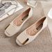 Flat Single For Women 2024 New Versatile Shallow Slip-On French Retro Grandma Gentle Style Evening Women's Shoes_vogvips.com