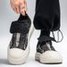 Spring 2026 Slip-on Canvas Men's Shoes Lazy Shoes Blue Denim Shoes Zipper Flat Shoes Flip-on Derby Shoes_vogvips.com