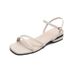 One-Strap 2023 Korean Style Simple French Strap Flat Casual Large Size Summer Sandals For Women_vogvips.com