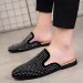 Luxury Glitter Rhinestone Leather Designer Outerwear Mules Casual Slides Slippers Sandals Male Fashion Shoes For Men_vogvips.com