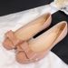 Elegant Bowknot Slip-On Commuting Shallow-Heel Women's Shoes 2026 Spring New French Style Height-Increasing Ballet Flats_vogvips.com
