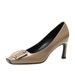 Buckle Single Shoes For Women 2025 Spring French Retro Shallow Mouth Square Toe Stiletto Elephant Gray Professional_vogvips.com