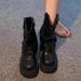 Unique Design British Style Thick-Soled Martin For Women Summer 2024 New Slimming Black Cuff Boots_vogvips.com