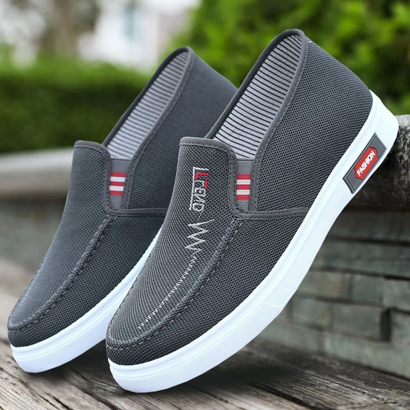 Comfortable Men's Breathable Canvas Shoes with Soft Non-Slip Lightweight Durable Rubber Soles for Work_vogvips.com