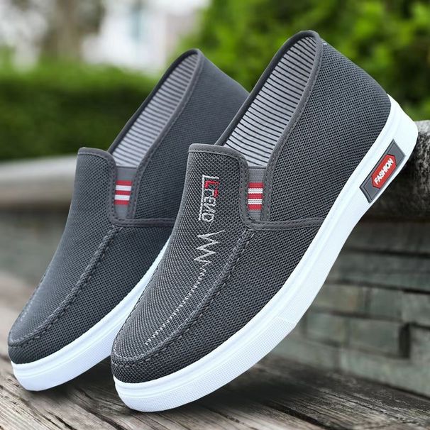 Comfortable Men's Breathable Canvas Shoes with Soft Non-Slip Lightweight Durable Rubber Soles for Work_vogvips.com