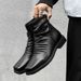 Wind Square Head Thick Sole Heightening Martin Boots Retro Tooling Boots Business Men's Boots_vogvips.com