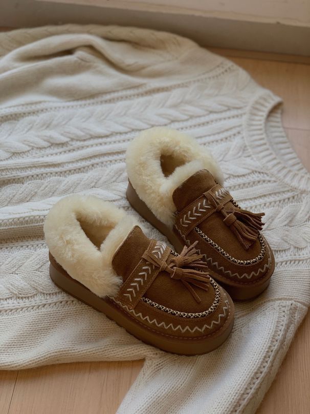 Thick-Soled Snow For Women 2025 New Winter Height-Increasing Fleece-Lined Thickened Tassel Short Casual Furry Warm_vogvips.com