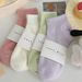 5/10 Pairs Women Macaron Colored Short Fashionable Simple Soft Comfortable Sweat Absorbing Breathable Casual Socks_vogvips.com