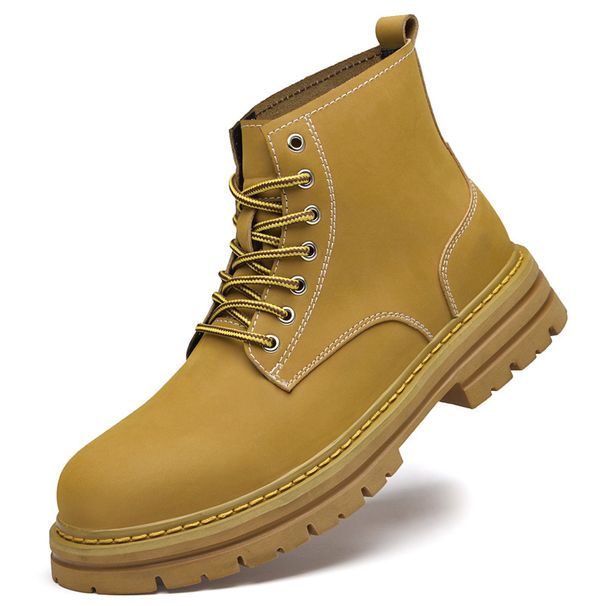 Wind Platorm Men's Boots Big Yellow Boots Short Boots Locomotive Boots Martin Boots_vogvips.com