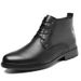 2024 Autumn New Men's Leather Fashion Versatile High-End Comfortable Business Black Fleece-Lined Martin Boots_vogvips.com