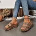 2026 New Large Size Denim Slip-On Sandals With Buckle, Versatile Leopard Print Outdoor Thick-Soled Slippers_vogvips.com