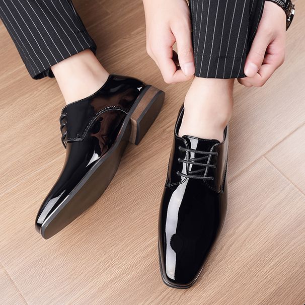 Square Toe Business Formal European Style Leather Men Lace-up Monk Handmade Export Large Size Groom Wedding Trendy Shoes_vogvips.com